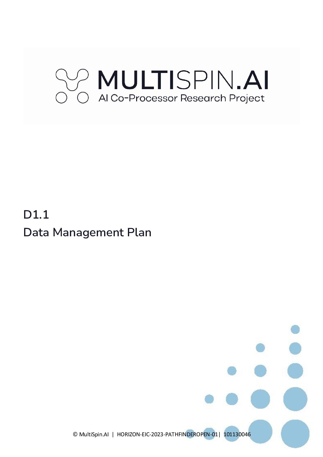 Deliverable 1.1: Data Management Plan