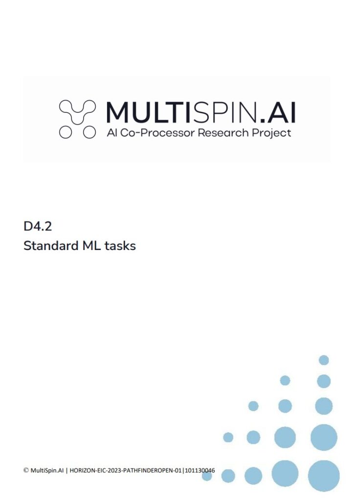 Deliverable 4.2: Standard ML tasks